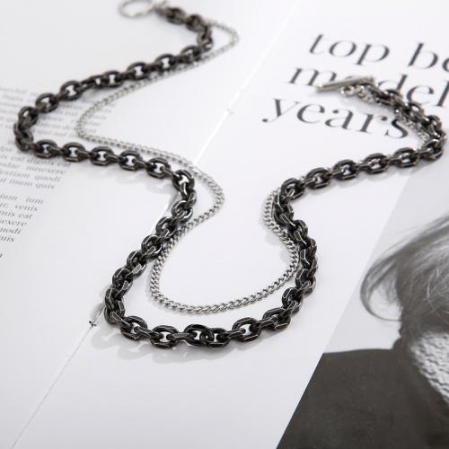 Titanstahl Halskette, Doppelschicht & Modeschmuck & unisex, keine, Länge:ca. 45 cm, verkauft von PC