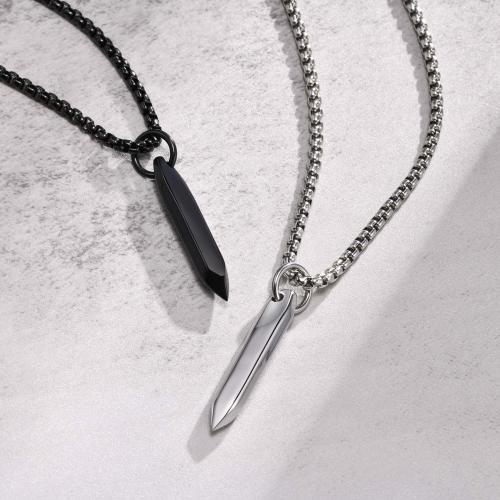 Stainless Steel Jewelry Necklace, 304 Stainless Steel, Vacuum Ion Plating, fashion jewelry & different styles for choice & for man, more colors for choice, 7x35.20mm, Length:Approx 60 cm, Sold By PC