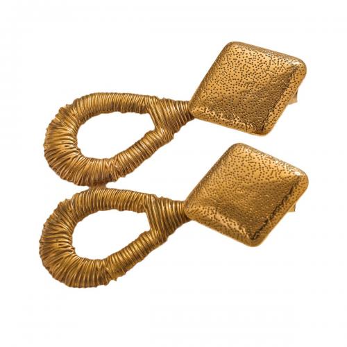 Brinco de gota de aço inoxidável, Aço inoxidável 304, joias de moda & para mulher, dourado, 56mm, vendido por par
