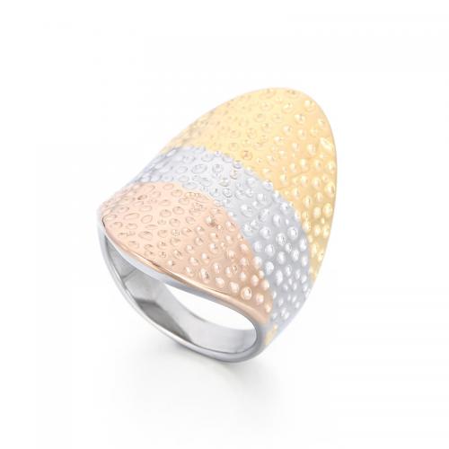 Anel de dedo de aço inoxidável, Aço inoxidável 304, joias de moda & tamanho diferente para a escolha & para mulher, cores misturadas, vendido por PC