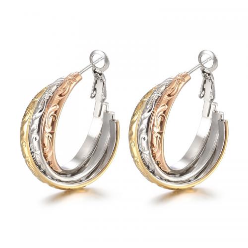 Rustfrit stål Lever Tilbage Earring, 304 rustfrit stål, mode smykker & forskellige stilarter for valg & for kvinde, flere farver til valg, Solgt af par