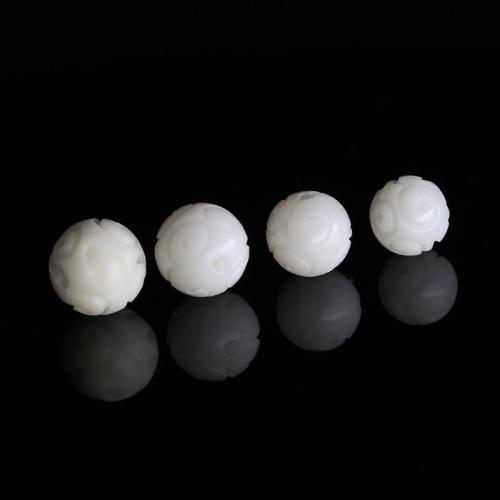 Wood Bracelets, Bodhi, Round, Carved, DIY & different size for choice, white, Sold By PC