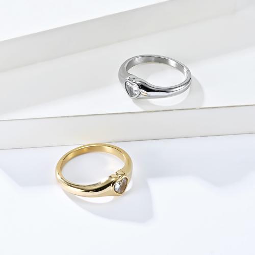 Titantium Steel finger ring, Titan Stål, polerad, mode smycken & olika storlek för val & för kvinna & med strass, fler färger för val, nickel, bly och kadmium gratis, wide:7mm, Säljs av PC