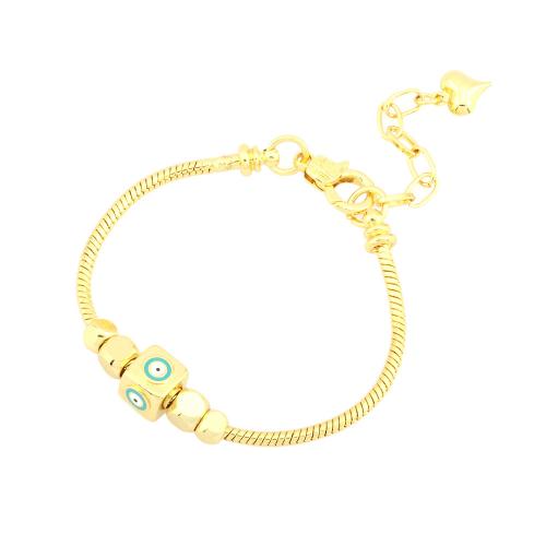 Evil Eye Jewelry Bracelet Brass 18K gold plated fashion jewelry & for woman & enamel nickel lead & cadmium free Length Approx 16-22 cm Sold By PC