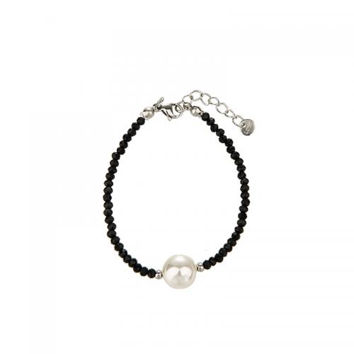 Zink Alloy Jewelry Sets, med Kristall & Plast Pearl, plated, olika stilar för val & för kvinna, svart, Säljs av PC
