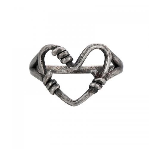 Brass Finger Ring Heart Antique finish & for woman original color Sold By PC