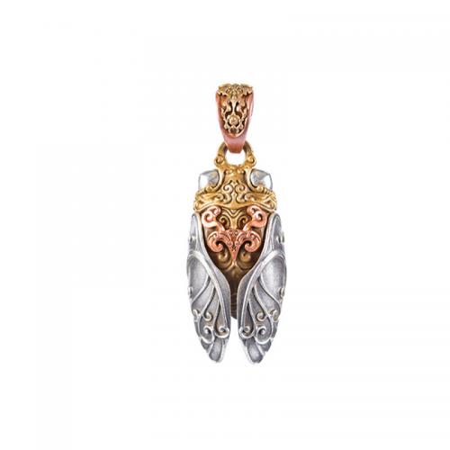 Brass Jewelry Pendants Cicada plated vintage & DIY Sold By PC
