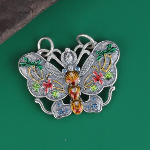 Connecteur de bijoux en laiton, papillon, Placage, Vintage & DIY & autocollant époxyde, 30mm, Vendu par PC
