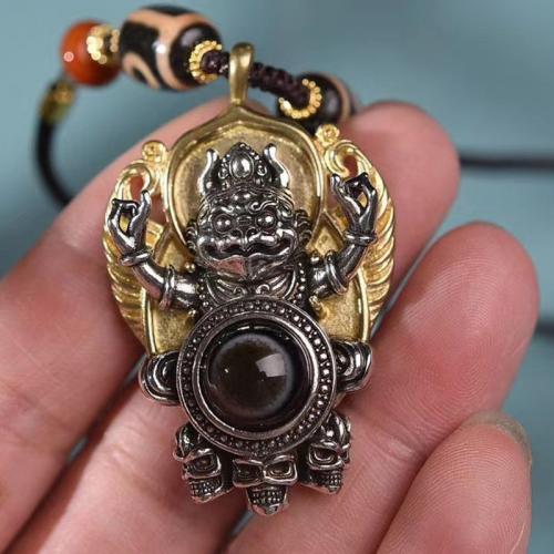 Brass Jewelry Pendants with Tibetan Agate plated folk style & DIY Sold By PC