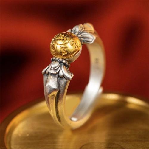 Brass δάχτυλο του δακτυλίου, Ορείχαλκος, επιχρυσωμένο, Vintage & για άνδρες και γυναίκες & ρυθμιζόμενο, Μέγεθος:6-10, Sold Με PC