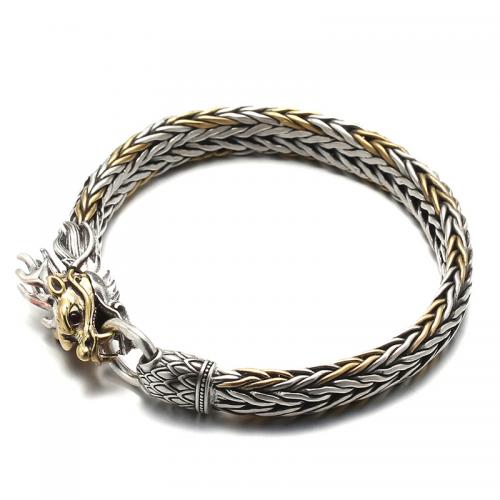 Brass Bracelet, Dragon, plated, vintage & Unisex & different size for choice & with rhinestone, Sold By PC