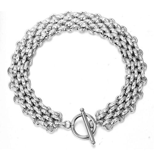 Titanium Steel Bracelet & Bangle, fashion jewelry & for man, original color, Length:Approx 21 cm, Sold By PC
