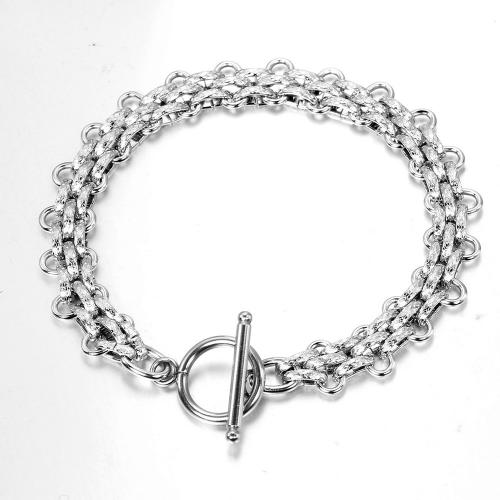 Titanium Steel Bracelet & Bangle, fashion jewelry & for man, original color, Length:Approx 21 cm, Sold By PC