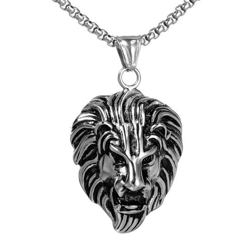 Titanium Steel Pendants, Lion, Vacuum Ion Plating, vintage & fashion jewelry & DIY, more colors for choice, 41mm, Sold By PC