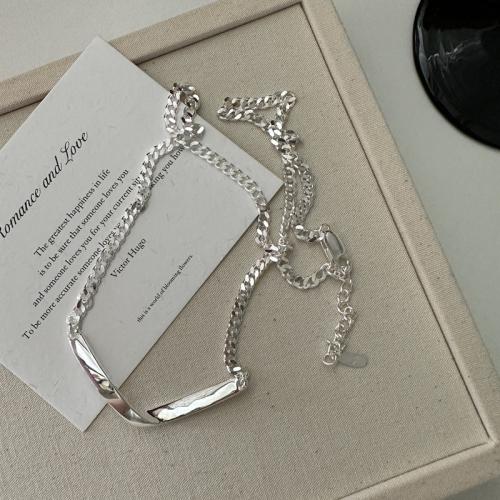 925 Sterling Silver Necklaces with 5cm extender chain polished fashion jewelry & for woman nickel lead & cadmium free Length Approx 44 cm Sold By PC