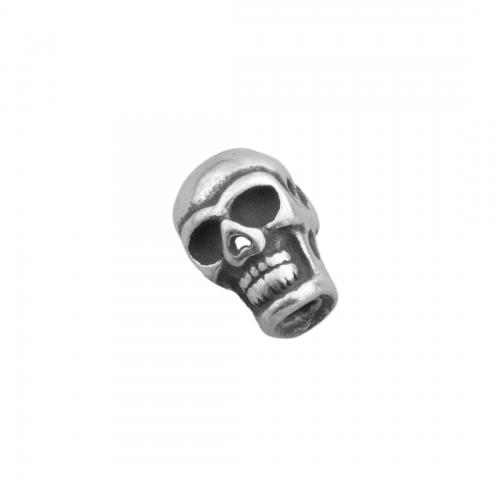 Stainless Steel Spacer Beads, 304 Stainless Steel, Skull, polished, DIY, 11.50x8mm, Hole:Approx 2mm, Sold By PC