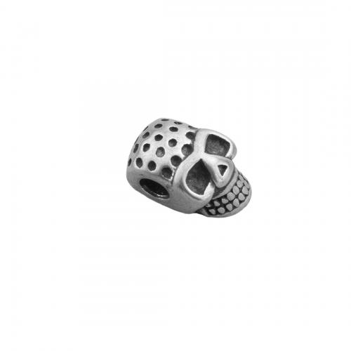 Stainless Steel Spacer Beads, 304 Stainless Steel, Skull, polished, DIY, 13.50x8mm, Hole:Approx 3mm, Sold By PC