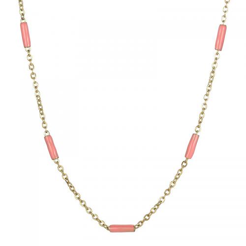 Stainless Steel Chain Necklace 304 Stainless Steel Vacuum Ion Plating fashion jewelry & for woman & epoxy gel Sold By PC