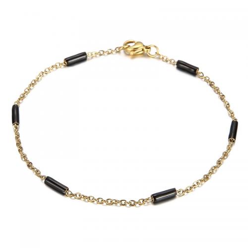 Stainless Steel Jewelry Bracelet, 304 Stainless Steel, Vacuum Ion Plating, fashion jewelry & for woman & epoxy gel, more colors for choice, Length:Approx 20 cm, Sold By PC