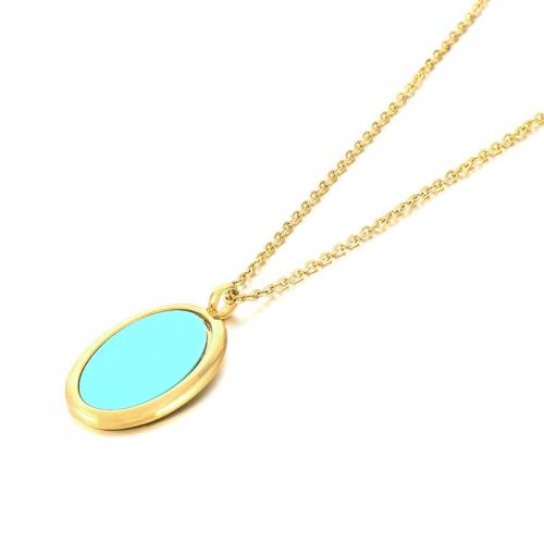 Stainless Steel Jewelry Necklace 304 Stainless Steel with Acrylic Vacuum Ion Plating & fashion jewelry & for woman Sold By PC
