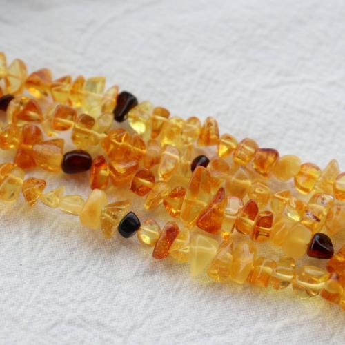 Gemstone Jewelry Beads, Amber, Nuggets, polished, DIY, yellow, 5x8mm, Hole:Approx 0.6mm, Approx 95PCs/Strand, Sold Per Approx 39 cm Strand