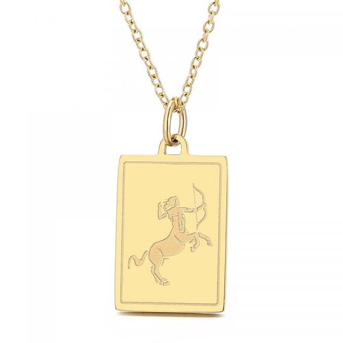 Stainless Steel Jewelry Necklace 304 Stainless Steel 12 Signs of the Zodiac Vacuum Ion Plating fashion jewelry & Unisex golden Length Approx 45 cm Sold By PC