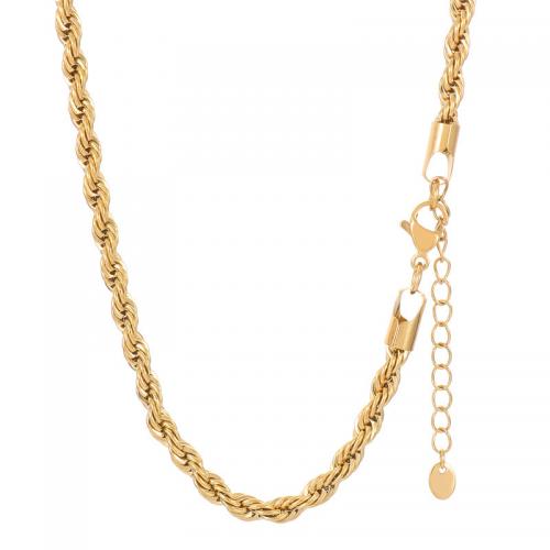 Stainless Steel Chain halskæde, 304 rustfrit stål, mode smykker & forskellig størrelse for valg & for kvinde, gylden, Solgt af PC