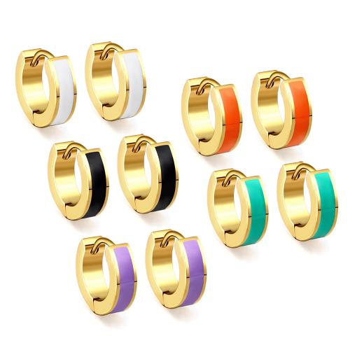 Stainless Steel Lever Back Earring, 304 Stainless Steel, gold color plated, fashion jewelry & for woman & enamel, more colors for choice, nickel, lead & cadmium free, 12.70x3.90mm, Sold By Pair
