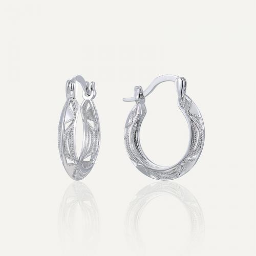 Brass Leverback Earring, plated, for woman, silver color, Sold By Pair