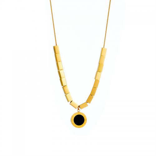 Stainless Steel smycken halsband, 304 rostfritt stål, mode smycken & för kvinna, gyllene, Längd Ca 46 cm, Säljs av PC