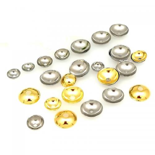 Stainless Steel Bead Cap Round plated DIY Sold By Bag