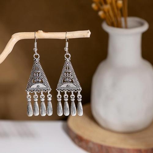Tibetan Style Drop Earring, plated, folk style & different styles for choice & for woman, earring length 30-80mm, Sold By Pair