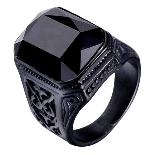 Titantium Steel finger ring, Titan Stål, med Glas, mode smycken & olika storlek för val & för människan, fler färger för val, 22mm, Säljs av PC