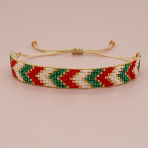 Seedbead Bracelet with Knot Cord Adjustable & fashion jewelry & for woman Length Approx 28 cm Sold By PC