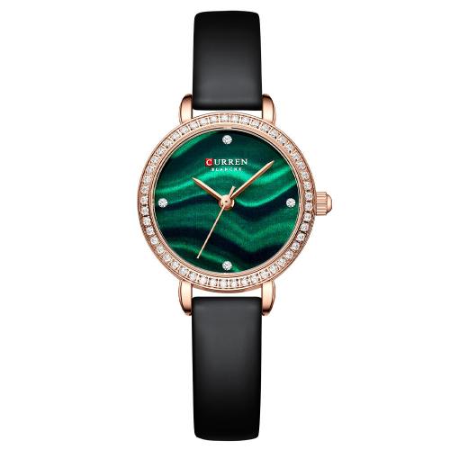 Damen Armbanduhr, Glas, mit Leder, Lebenswasserbeständig & Modeschmuck & japanische Uhr-Bewegung & für Frau & mit Strass, keine, Länge:ca. 23 cm, verkauft von PC