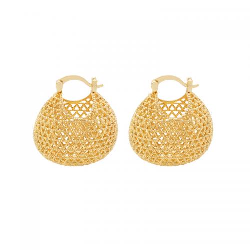 Brass Leverback Earring gold color plated fashion jewelry & for woman & hollow nickel lead & cadmium free Sold By Pair
