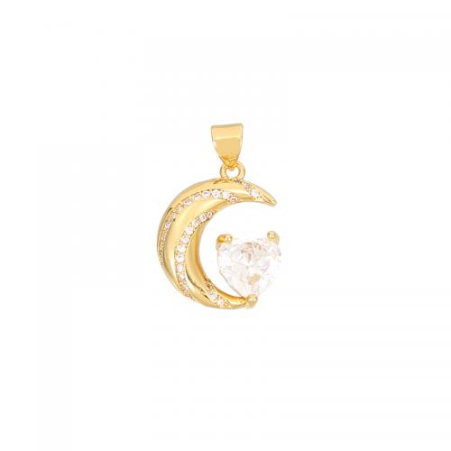 Cubic Zirconia Micro Pave Brass Pendant, gold color plated, DIY & different styles for choice & micro pave cubic zirconia, nickel, lead & cadmium free, Sold By PC