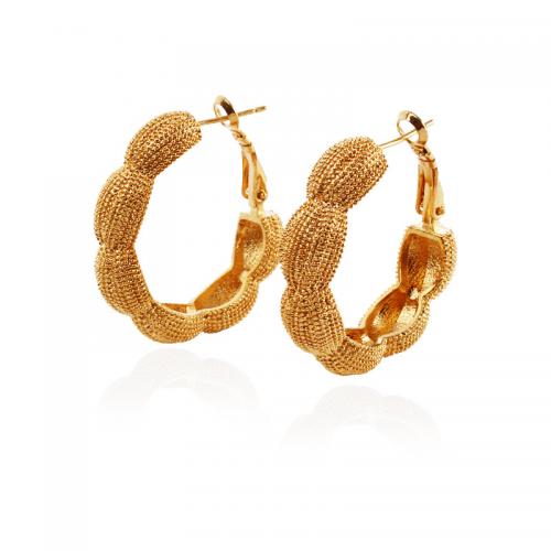 Laiton Leverback boucle d'oreille, Placage de couleur d'or, bijoux de mode & pour femme, protéger l'environnement, sans nickel, plomb et cadmium, 32x35mm, Vendu par paire