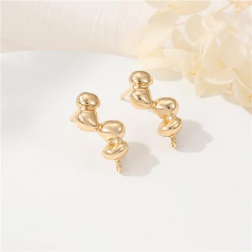 Brass Earring Stud Component, gold color plated, DIY & different styles for choice, nickel, lead & cadmium free, Sold By Pair