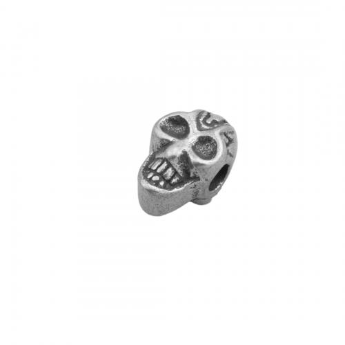 Stainless Steel Spacer Beads, 304 Stainless Steel, Skull, polished, DIY, 13x8.50mm, Hole:Approx 2.5mm, Sold By PC
