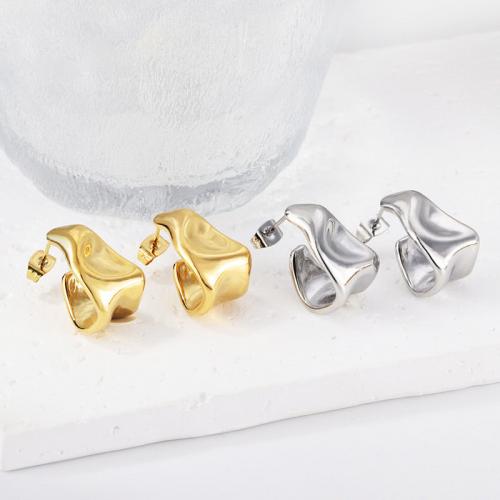 Stainless Steel Stud Earrings, 304 Stainless Steel, Vacuum Ion Plating, fashion jewelry & for woman, more colors for choice, 12x20mm, Sold By Pair