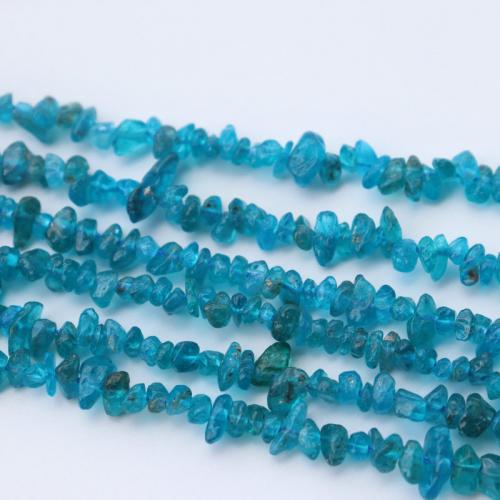 Perline gioielli gemme, apatite, Pepite, lucido, DIY, blu, Length about 3-5mm, Appross. 180PC/filo, Venduto per Appross. 39 cm filo