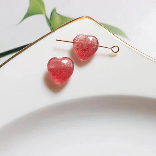 Natural Quartz Jewelry Beads Strawberry Quartz & DIY pink Sold By Strand