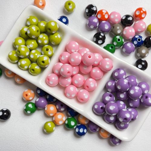 Resin Jewelry Beads, Round, DIY, more colors for choice, 12mm, 10PCs/Bag, Sold By Bag