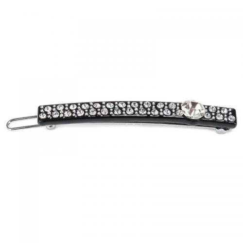 Hair Clip Acetate fashion jewelry & with rhinestone black Sold By PC