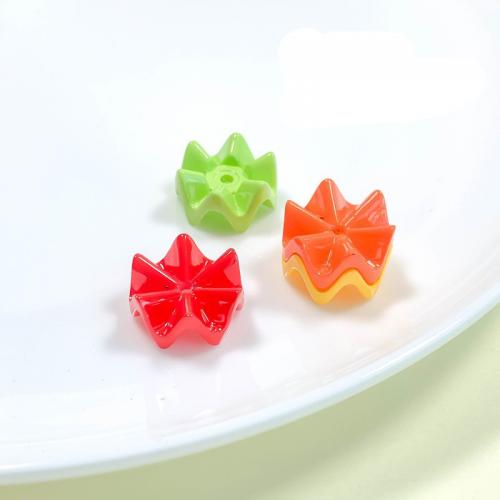 Acrylic Jewelry Beads, Flower, DIY, mixed colors, 16x16x8mm, Hole:Approx 1.5mm, 20PCs/Bag, Sold By Bag