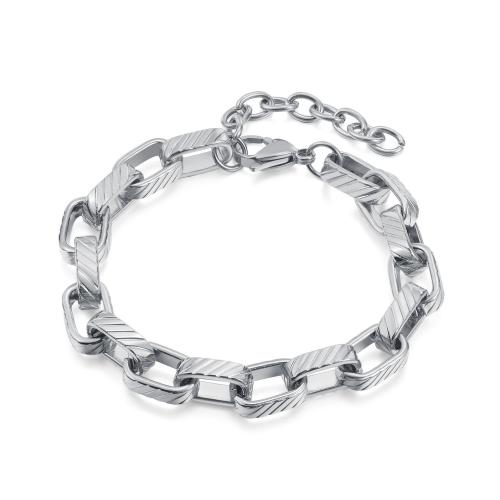 Stainless Steel Jewelry Bracelet 304 Stainless Steel with 40mm extender chain plated fashion jewelry & Unisex nickel lead & cadmium free Length Approx 175 mm Sold By PC