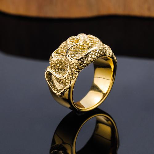 Пальцевидное Кольцо Титановой Стали, титан, Другое покрытие, ювелирные изделия моды & разный размер для выбора & Мужский, золотой, не содержит никель, свинец, продается PC
