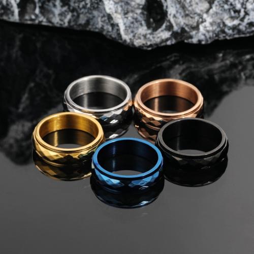 Titanium Čelik Finger Ring, pozlaćen, modni nakit & različite veličine za izbor & za čovjeka, više boja za izbor, nikal, olovo i kadmij besplatno, wide:6mm, Prodano By PC