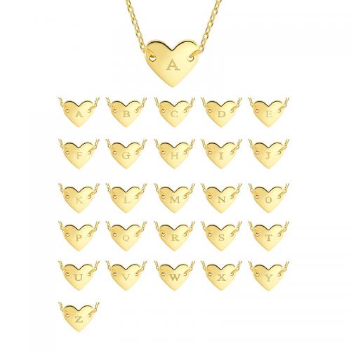 Messing Halskette, Herz, plattiert, für Frau, goldfarben, Länge:ca. 40-50 cm, verkauft von PC